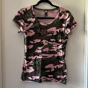 Alternative Pink and Green Camouflage Aggies Tee
